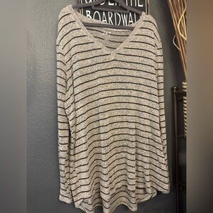 Maurices Black and Cream V-Neck Sweater